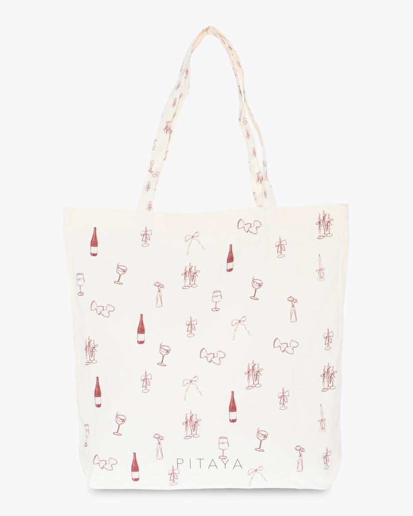 Draagtas - Bordeauxrode dinerset